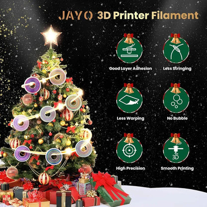 JAYO 10Rolls SILK PLA+ 3D Filament 1.75mm SILK PLA Rainbow  Filament for FDM 3D Printer SILK Dual & Triple 3D Printing Materials