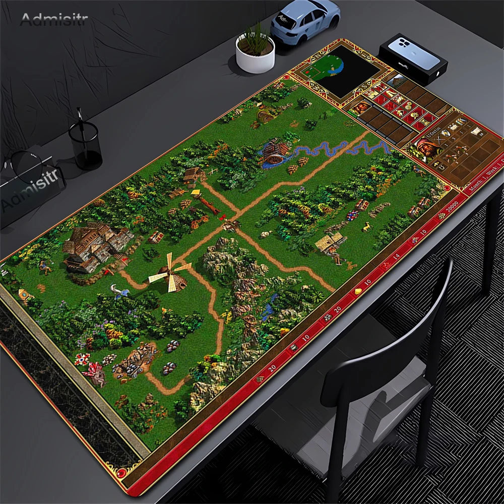 Anime Heroes of Might and Magic 3 Map Mousepad Gaming Laptops Keyboard Mat Desk Protector Deskmat Mats Laptop Gamer Mouse Pad