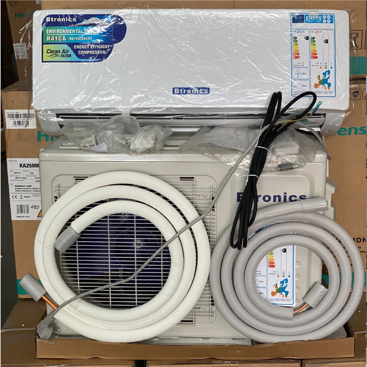 Btronics 220V 9000btu 12000btu 18000btu 24000btu Cooling and Heating Super Save Energy Wall Mounted Wifi Air Conditioner OEM