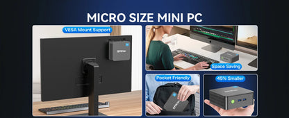 GMKtec G3 Pro Mini PC Intel Core i3-10110U 2×DDR4 2×M.2 SSD WiFi 6 BT5.2 2.5G LAN Dual HDMI Windows 11 Pro