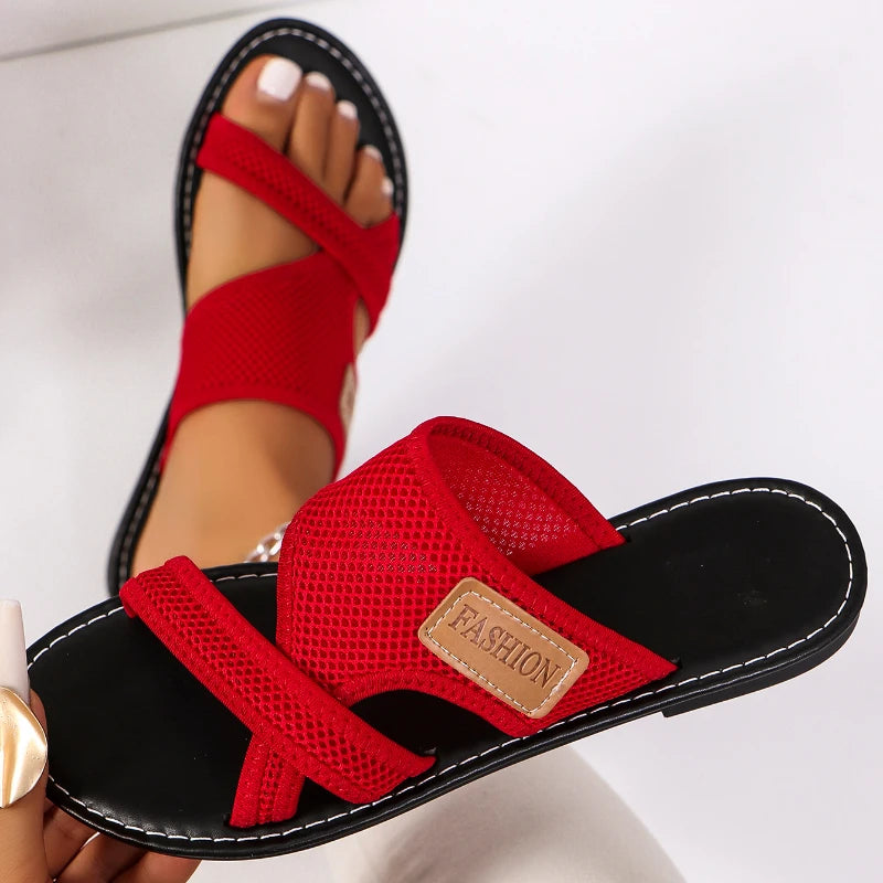 New Women Slippers Flat Sole Casual Soft Big Toe Foot Sandal Shoes Comfortable Beach Lightweight Slippers Women Slides Women