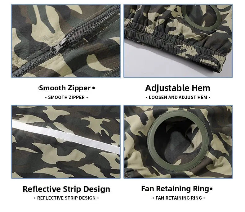 Summer 4 Fans Air Conditioning Cooling Vest Men Women Ultralight Outdoor Jacket Sun Protection Windbreaker Travel Fishing Sports