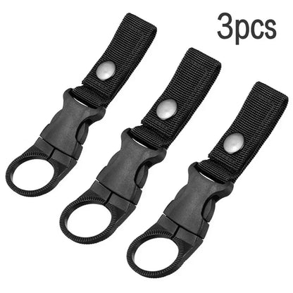 3Pcs Outdoor Tactical Nylon Webbing Water Bottle Clip Multifunctional Climbing Clip Portable Water Bottle Quick Clip Clamp Clip