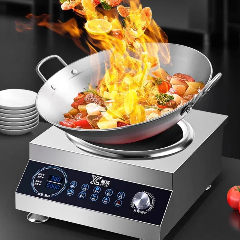 Commercial induction cooker 5000w flat concave surface high power wok canteen restaurant boiling water hot stove