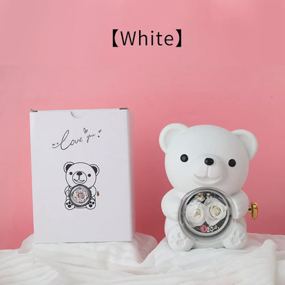 Cute Teddy Bear Design Jewelry Box for Girlfriend, Wife, Mother's Day, Birthday, Valentine's Day Surprise Heart Necklace