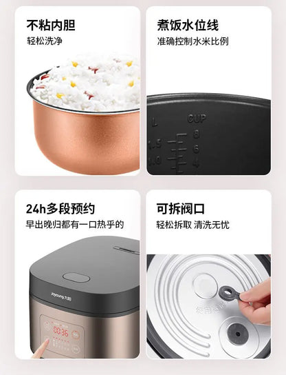 Electric rice cooker, fully automatic, household smart rice cooker, multi-functional non-stick steaming cooking fast cooking.