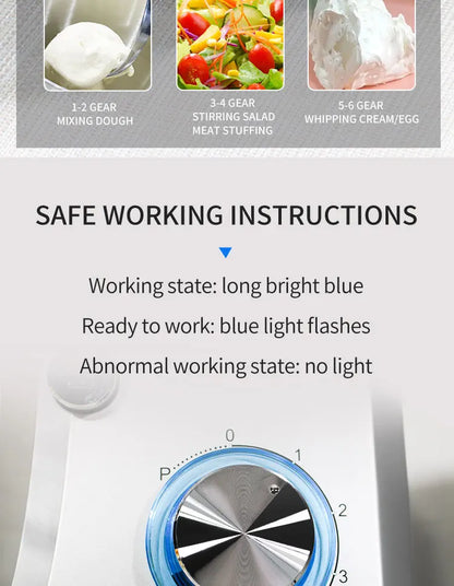 HPH2O 7L Electric Kitchen Mixer Machine 1500w Stand Mixer Dough Mixer Blender Mixer Planetary Home Appliance
