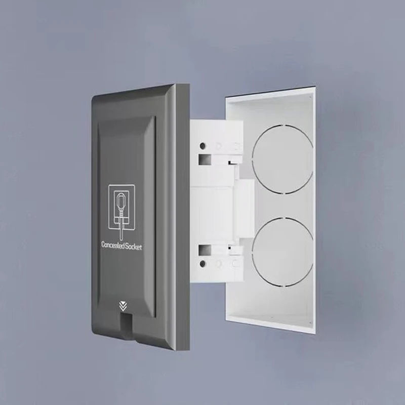 UK Plug 13A Recessed Bathroom Socket Panel with Hidden Waterproof Plug and Built-in Type 86 Kitchen Invisible 220V Socket