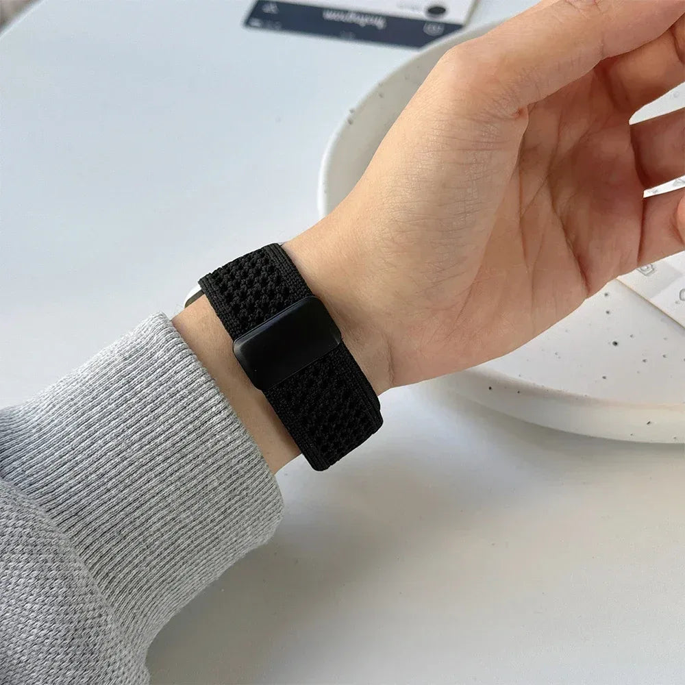 Nylon Magnetic Band for Apple Watch 45mm 41mm 44 40mm Series 10 46mm 42mm Soft Bracelet for IWatch Ultra 49mm 9 7 8 6 5 4 Strap