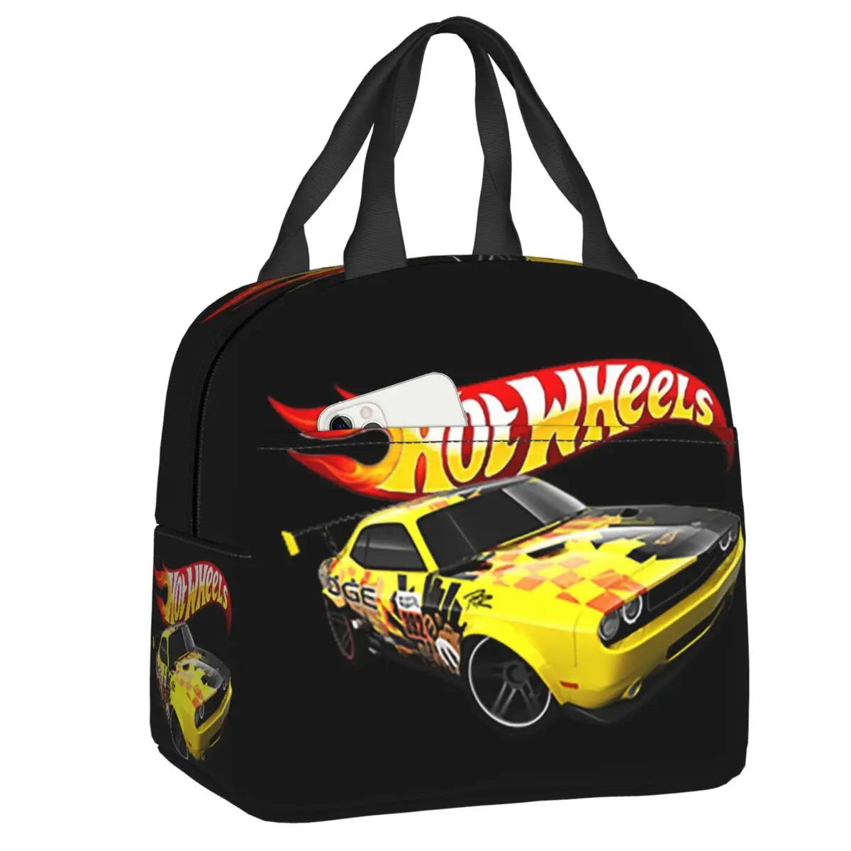 Custom Hot Wheels For Fans Thermal Insulated Lunch Bag Cartoon Sport Car Portable Lunch Container Travel Multifunction Food Box