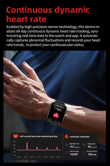 LIGE 2026 New Health Monitor 1.83" HD Screen Fitness SmartWatch Call Reminder Bluetooth Call Waterproof Smart watch Men Women