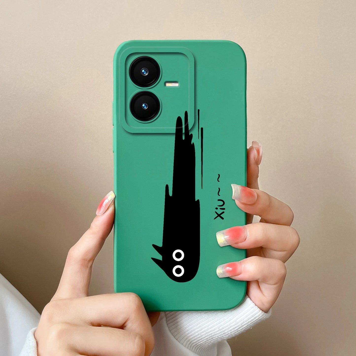 Case For Vivo Y22 Y22S Cover Camera Lens Protector For Vivo Y 22 Soft Liquid Silicone Cartoon Phone Back Covers For Women Man