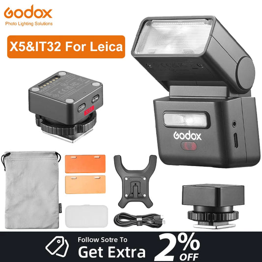 Godox IFlash IT32 TTL Camera Flash with Magnetic Mounting X5L TTL Flash Trigger Rotating Head Flash Light Kit For Leica Camera
