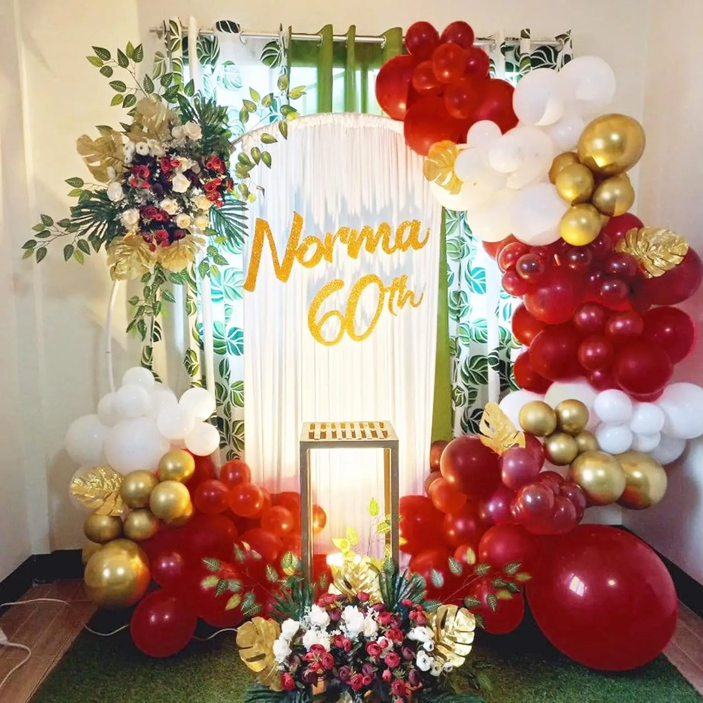 104 Pieces Ruby Red Balloon Red Garland Arch Set with Different Sizes, Suitable for Birthday, Wedding, Valentine's Day