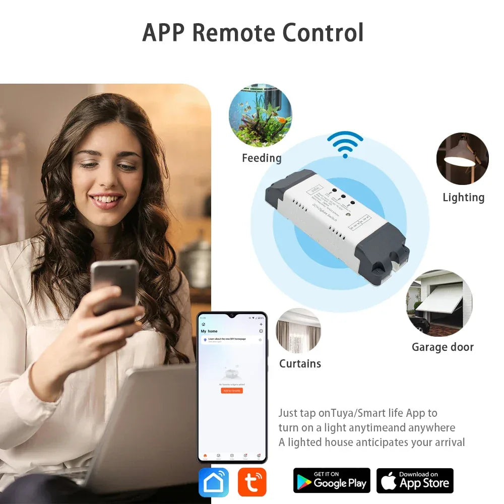 Two Relay Zigbee Tuya Switch 12V 24V 220V 230V 2CH Receier Module Dry Contact NO NC COM Inching Timer Rele for Light Motor Alexa