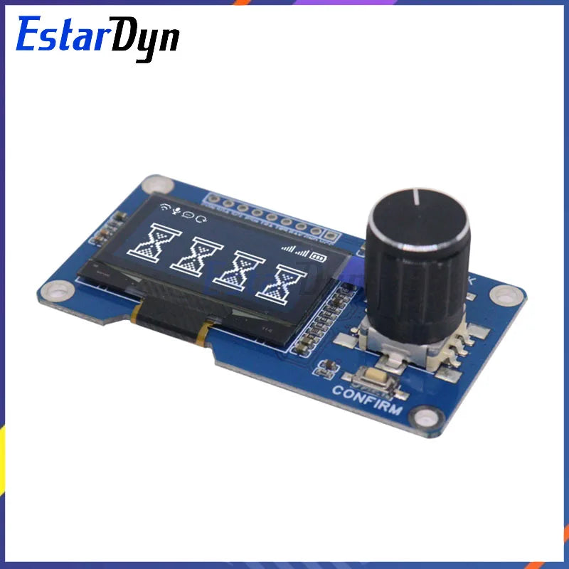 Estardyn 1.3-inch OLED Module White/Blue Button EC11 Rotary Encoder IIC Interface LCD Screen