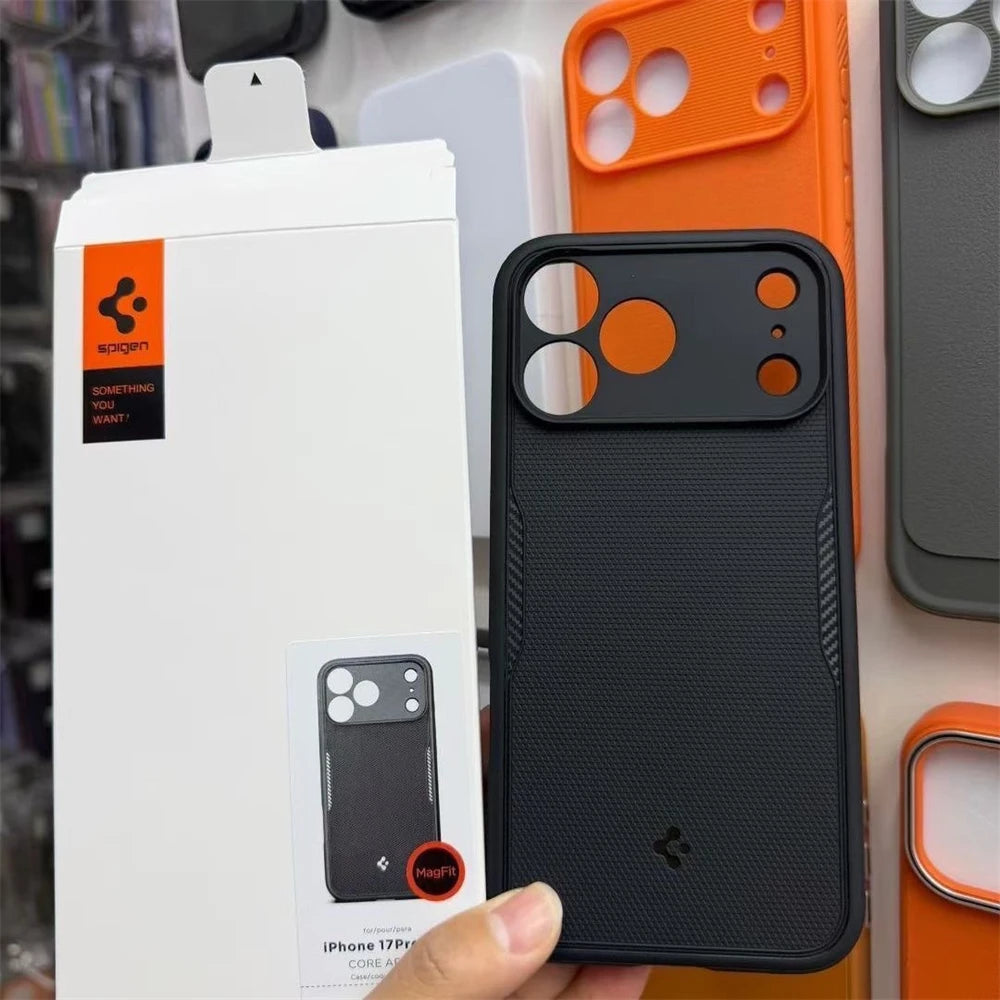 Spigen Rugged Armor MagFit for For Magsafe For iPhone 17 Pro Max 17 Air Magnetic Case Wireless Charging Shockproof Matte Cover