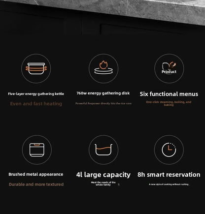 4L Smart Rice Cooker with Timer Function, Household Energy-Saving Soup and Porridge Cooker, Multifunctional Rice Cooker