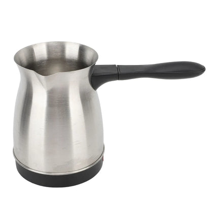 600ML Stainless Steel Electric Coffee Pot with Ergonomic Handle Turkish Coffee Maker Kettle for Home