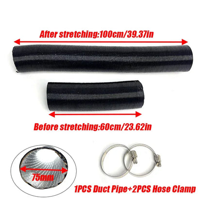 42mm 60mm 75mm 90mm Diameter 60-200cm Length Air Diesel Parking Heater Duct Pipe Tube Hose For Webasto Eberspacher Car Camper