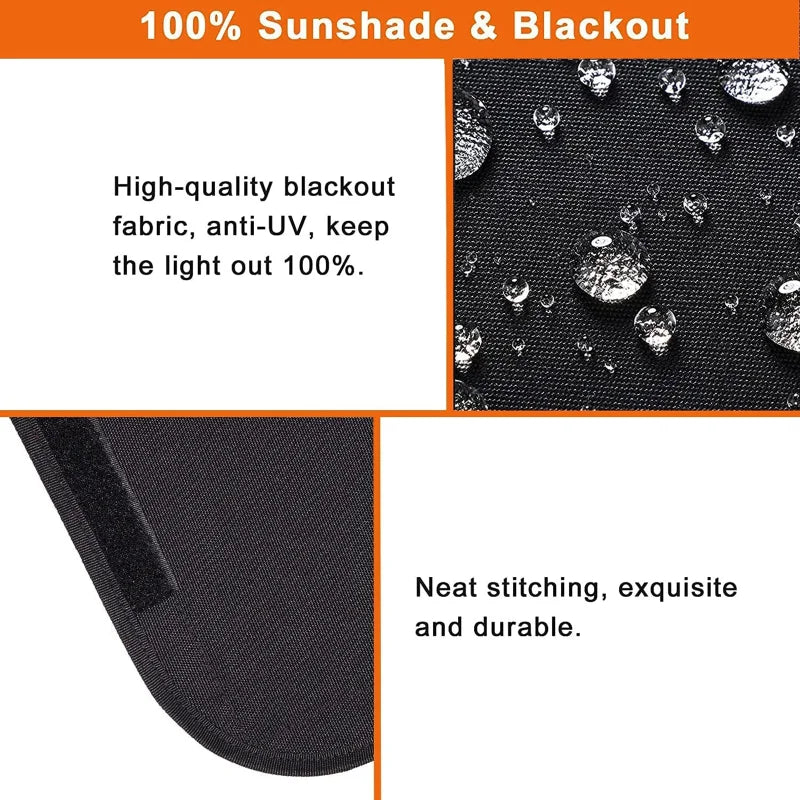1pc Black RV Door and Window Shade Cover 64x41cm RV Blackout Curtain