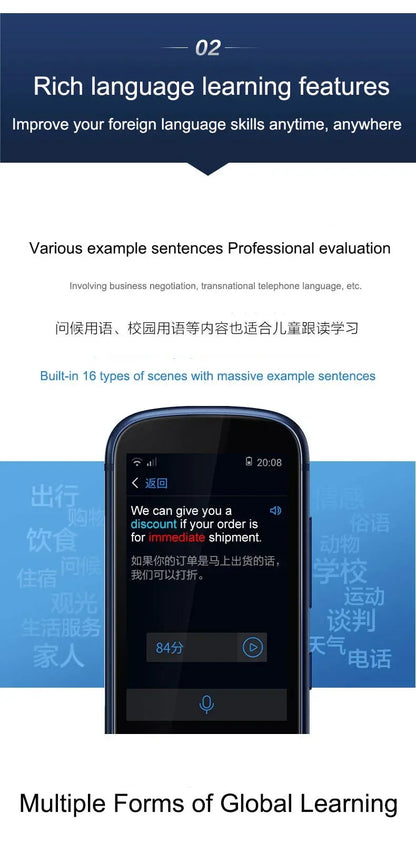 iFLYTEK 3.0 Smart AI Electronic Voice Language Offline Translator Easytrans 900 Instant Translate Pocket Portable for Travel