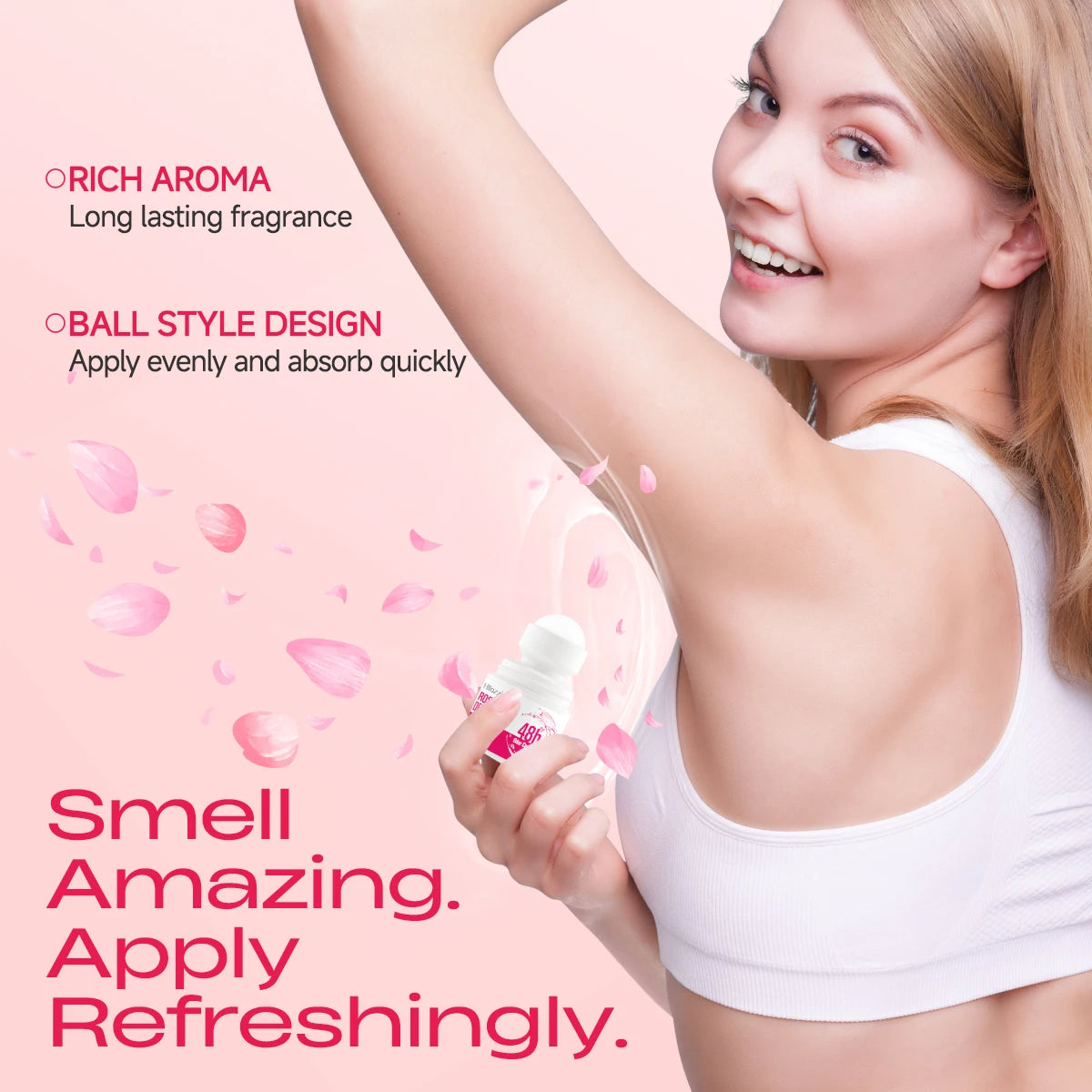 vitamin c，rose，vanilla，green tea & mint deodorant 48 hours long lasting fragrance Fruity perfume Skin care