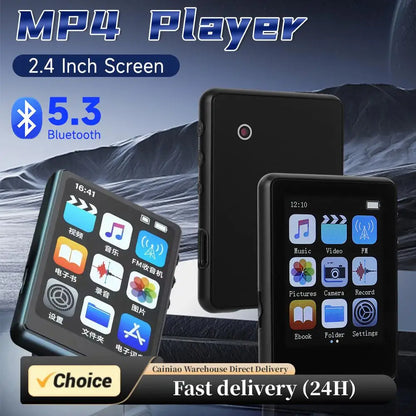 MP3 MP4 Player Full Touch Screen Lossless Music Player Bluetooth-Compatible HiFi MP4 Walkman with Speaker FM/E-book/Recorder