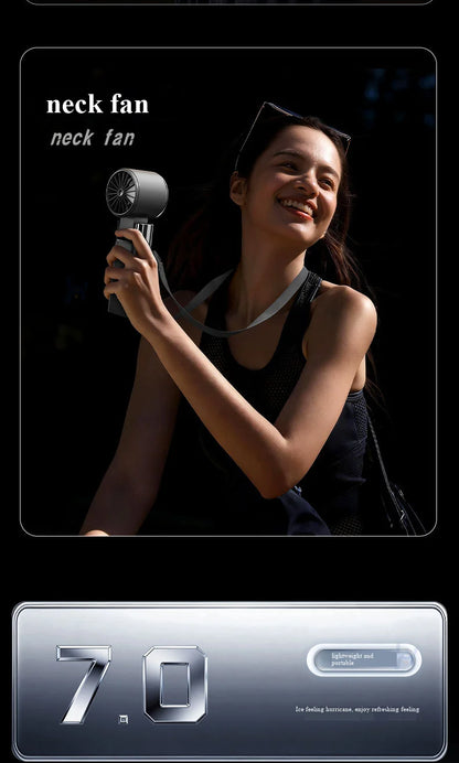 Handheld Fan with Semiconductor Cooling, Ice Compress, Ultra-Long Battery Life, Foldable Tabletop, Digital Display, Mini Fan