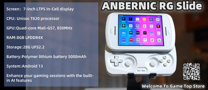 Anbernic RG Slide Handheld Game Console 4.7-inch LTPS In-Cell Screen Android 5000mAh Video Gaming Player Supports 1080p-Port Out
