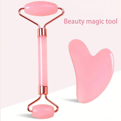 Facial roller and gua sha set, facial massage tools for skincare, relaxation, home beauty, and daily use