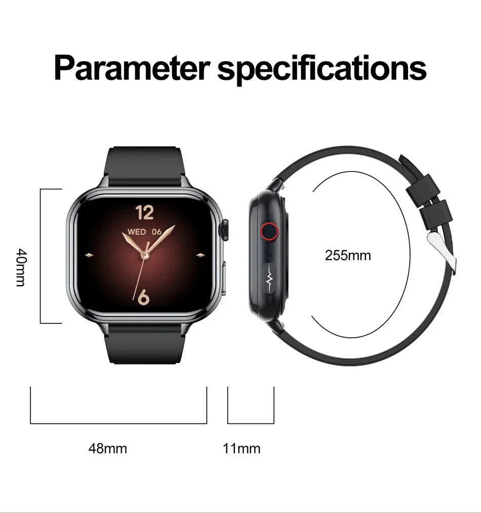 2025New Medical Grade ECG+PPG Smart Watch BMI Body Fat Uric Acid Painless Non-invasive Blood Sugar Monitoring Calling Smartwatch