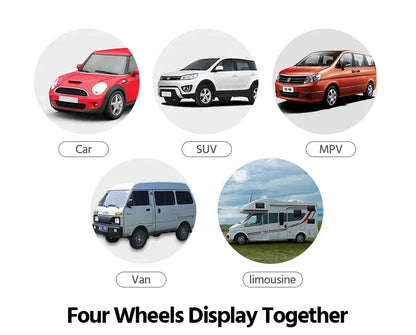 Wireless Solar Charging TPMS Real-time Monitoring with Electronic Clock Display 4 Sensors Tire Pressure Monitoring System