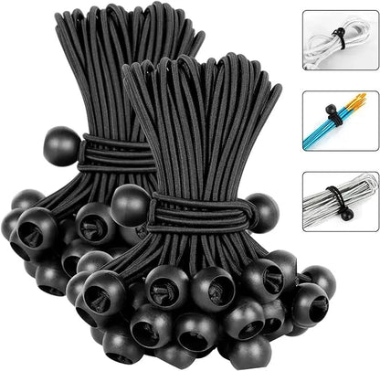 50/10pcs Bungee Ball Tarps Canvas Tarpaulin Flagpole Ties Cord Ends Elastic Rope Lace Fixed Boat Pole Camping Tent Accessories