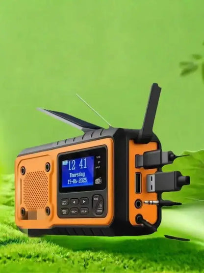 Solar Crank DAB+ FM Radio with 5000 mAh Power Bank,  Bluetooth speaker Emergency Radio, USB-C  Phone Charge, SOS Alarm, Torch