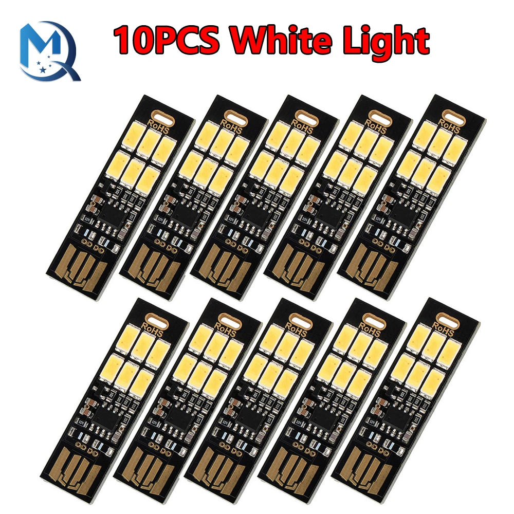 1-10Pcs Portable Mini 5730 USB 6 LED Light 5V Touch Sensor Dimmable Night Light for Power Bank Computer Laptop Book Reading Lamp