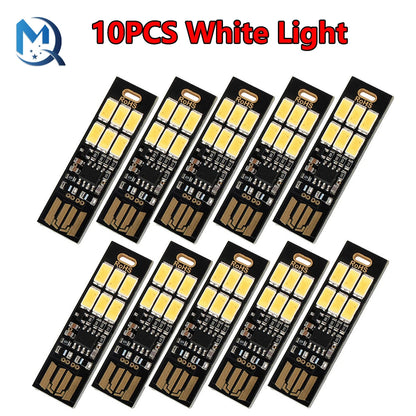 1-10Pcs Portable Mini 5730 USB 6 LED Light 5V Touch Sensor Dimmable Night Light for Power Bank Computer Laptop Book Reading Lamp