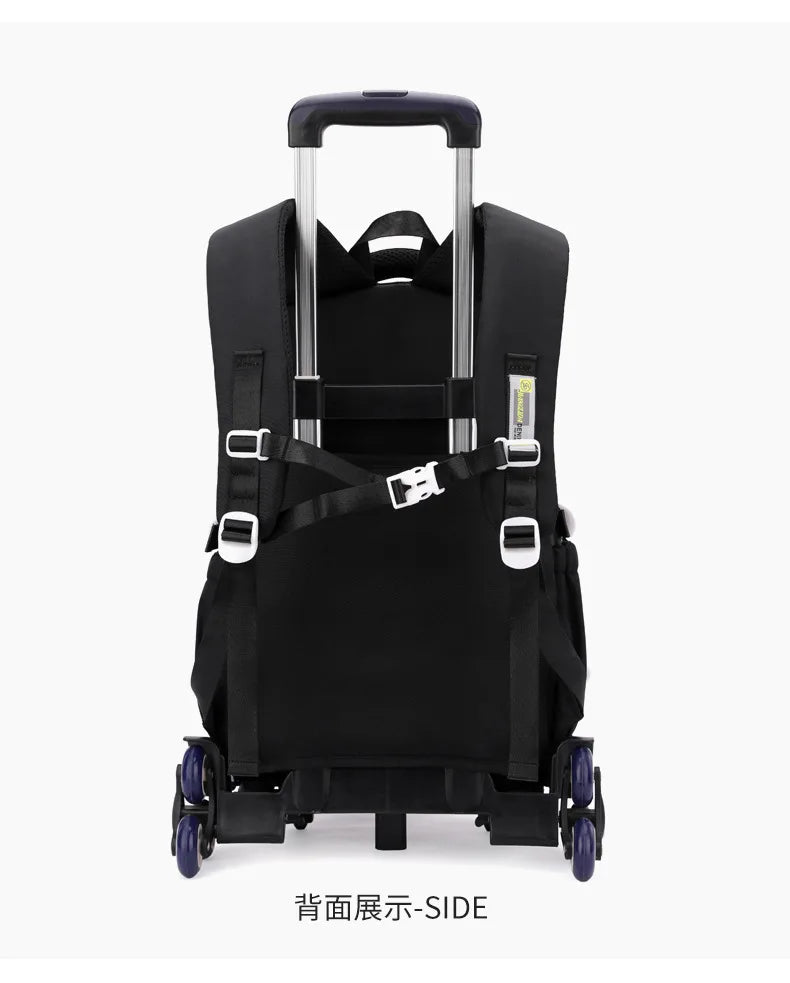 Children School Backpack Trolley Bag with Wheels Students Backpack Book Bag Rolling School bag for Girls Kids Wheeled Backpack