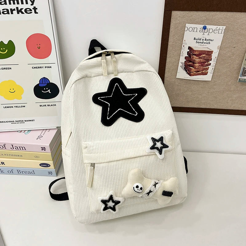 Black Grey White Red Versatile Backpack High Quality Large Capacity Waterproof Travel Bag Washable Nylon Computer Bag Unisex