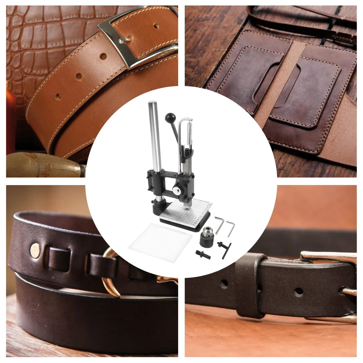 Leather Craft Imprinting Machine DIY Manual  Embossing Press Cut Leathe Hole Puncher Punching Bronzing Tool Cutting Stitching
