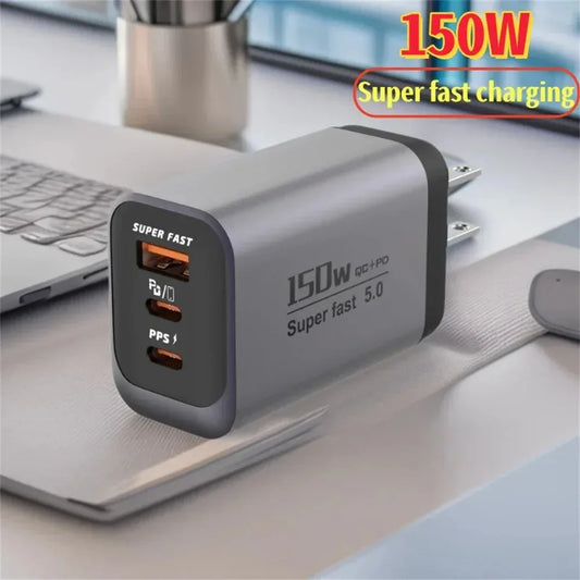 Multi Ports USB Type C Fast Charger 150W Super Charging Wall EU/US/UK Plug Charger Quick Charge3.0 USB Adapter PD3.0 Charge Head