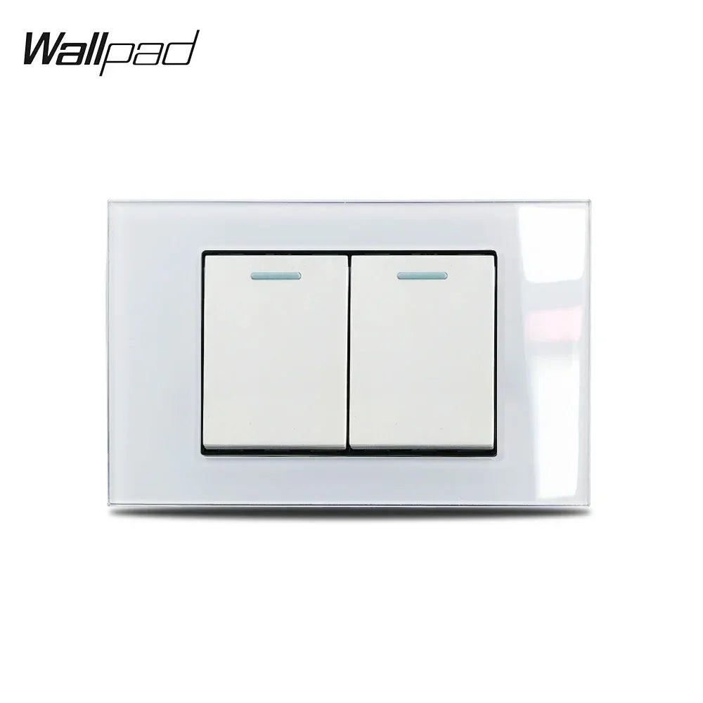 White Glass Panel 118*75mm 1 2 3 4 Gang Doorbell Reset Momentary Curtain Light Switch Wallpad US Brazil AU IT IL Push Button 6M