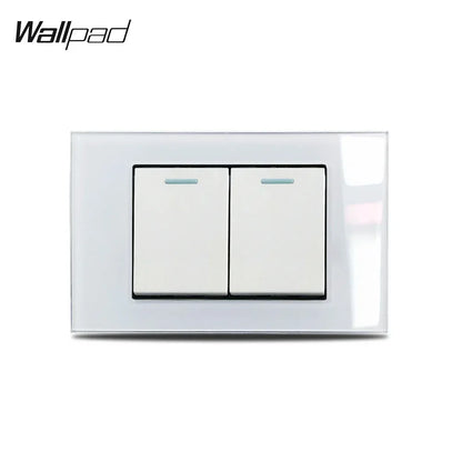 White Glass Panel 118*75mm 1 2 3 4 Gang Doorbell Reset Momentary Curtain Light Switch Wallpad US Brazil AU IT IL Push Button 6M