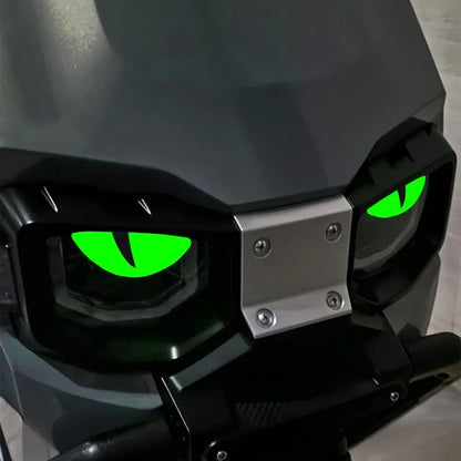 Luminous Eyes Car Stickers Green Glowing Devil's Eye Car Motorcycle Headlight Styling Sticker 3D Drip Glue Cat Eye Decoration