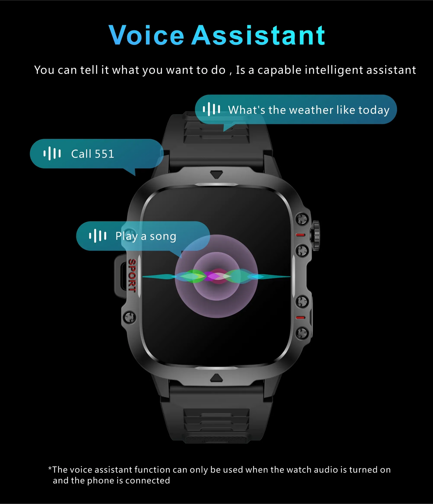 LIGE Outdoor Smart Watch Men 2.01" Screen 3AT Waterproof Watches Bluetooth Call Ai Voice Sport Smartwatch For Android Xiaomi IOS
