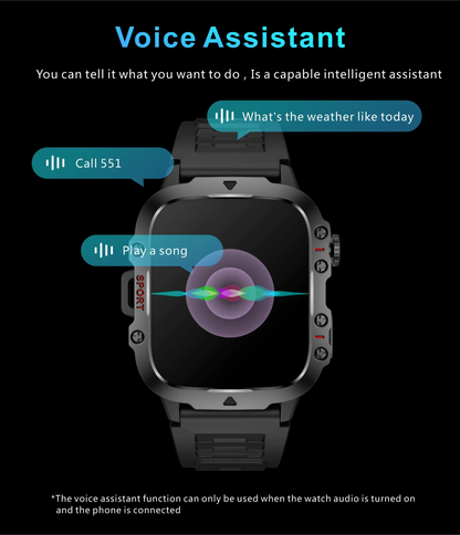 LIGE Outdoor Smart Watch Men 2.01" Screen 3AT Waterproof Watches Bluetooth Call Ai Voice Sport Smartwatch For Android Xiaomi IOS