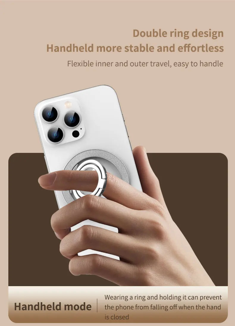 Mobile Phone Strong Magnetic Holder for Magsafe Double-sided Magnet Stand Portable Folding Ring Bracket for Xiaomi iPhone 14 15