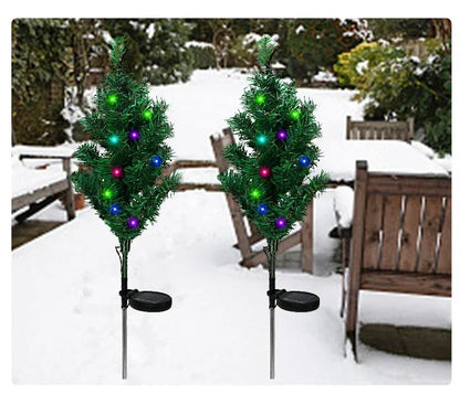 Solar LED Lights Christmas Tree Lawn Lamp Holiday Lantern For House Festive Wedding Courtyard Garden Decoration RGB Light