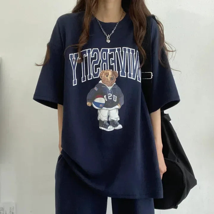 Cartoon Long Sleeve Tracksuits autumn Fashion Casual Sportswear Two Piece Pants Sets Female Large Size Women Suits 2024