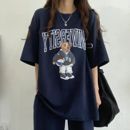 Cartoon Long Sleeve Tracksuits autumn Fashion Casual Sportswear Two Piece Pants Sets Female Large Size Women Suits 2024